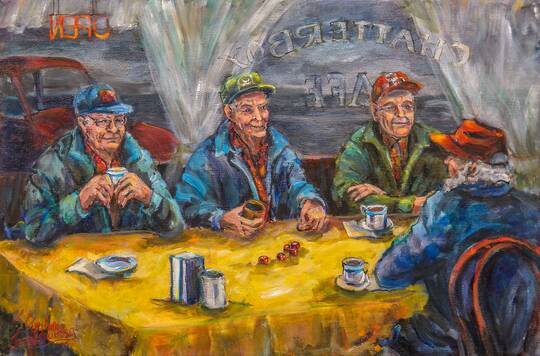 Rained Out Farmers Meet for Coffee